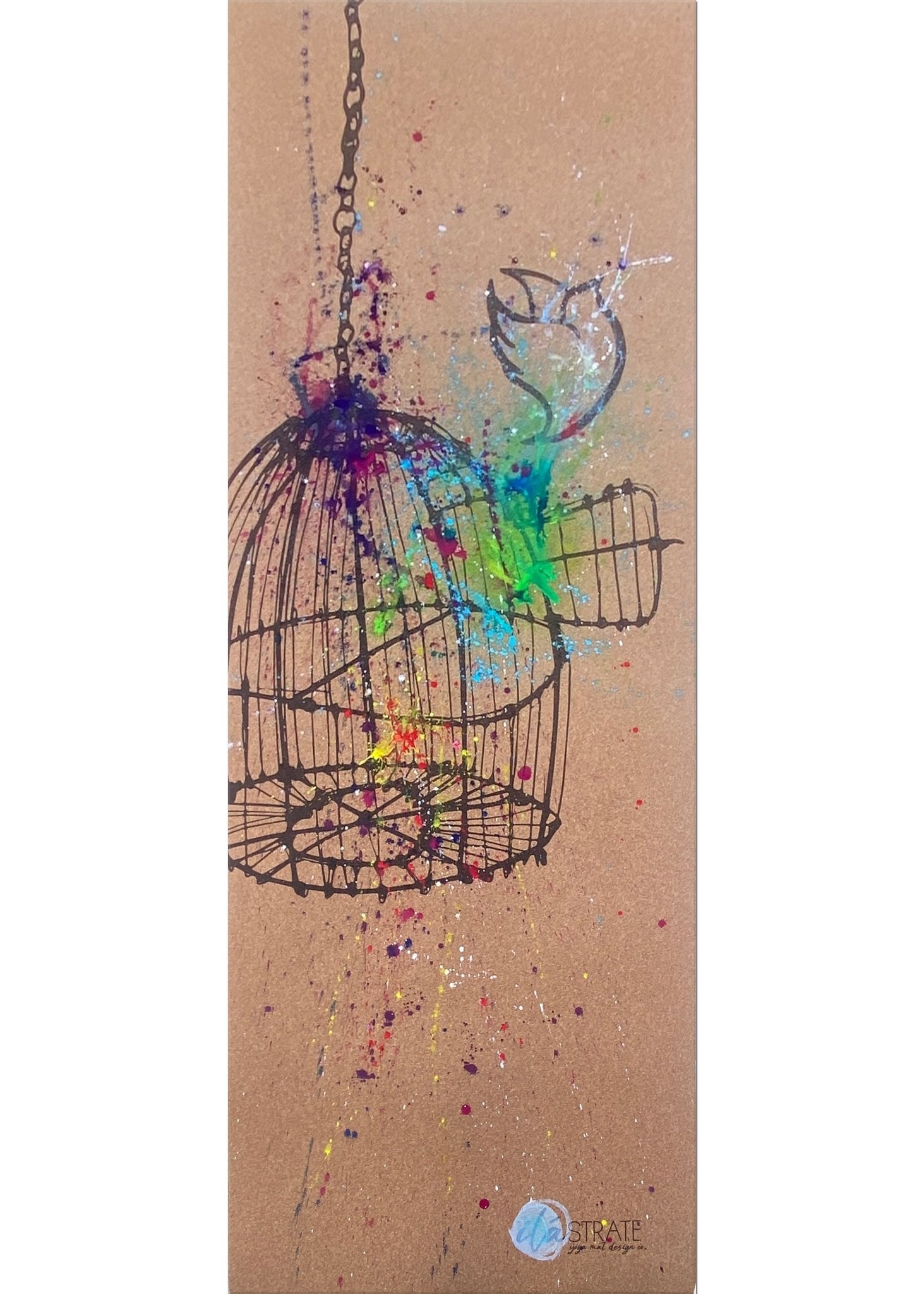 Release WANDERER Hand Painted Cork TRAVEL Yoga mat | Yoga Mat - Hand Painted | Wiccan Center
