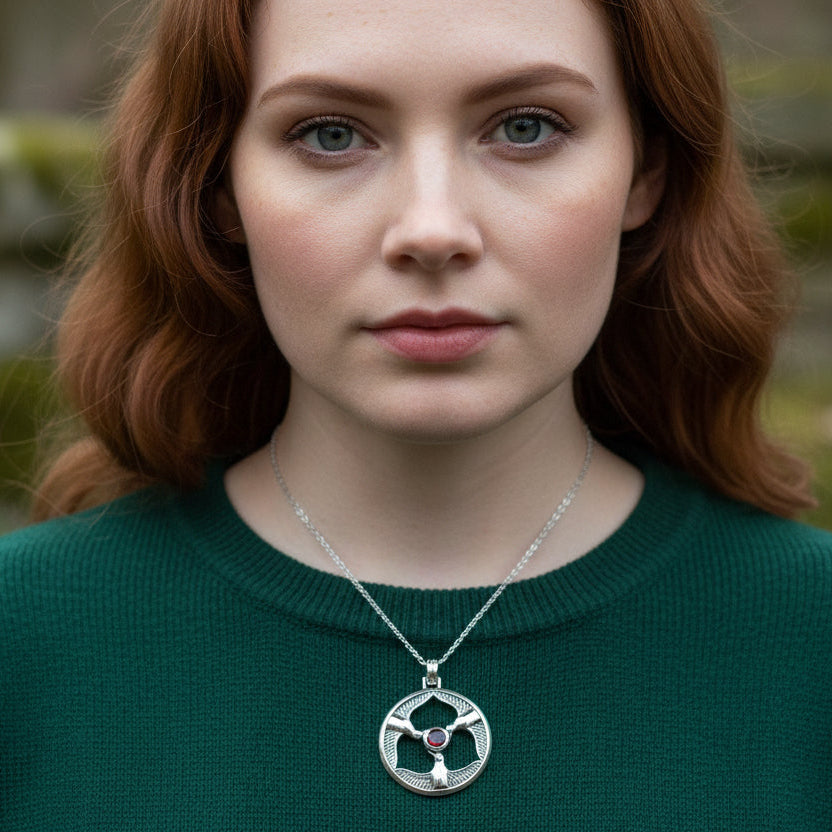 Rhiannon's Three Birds Welsh Goddess Necklace in Sterling Silver | Pendant | Wiccan Center