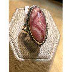 Rhodochrosite Ring Size 6 "Passion Diamond" | Rings | Wiccan Center