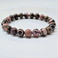 Rhodonite Round Bead Bracelet - Anxiety Calmer | Bracelets | Wiccan Center