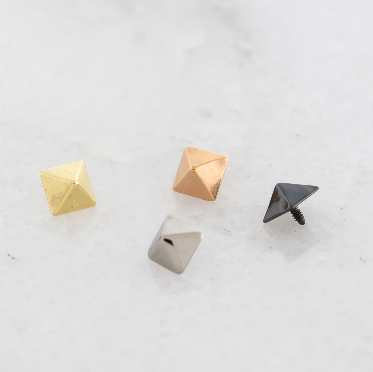 14G Steel Pyramid Stud - Internally Threaded | Internally Threaded End | Wiccan Center