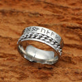 Viking Nordic Runes Solid Stainless Steel Ring | Rings | Wiccan Center