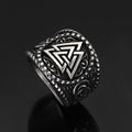 Viking Nordic Valknut Solid Stainless Steel Ring | Rings | Wiccan Center