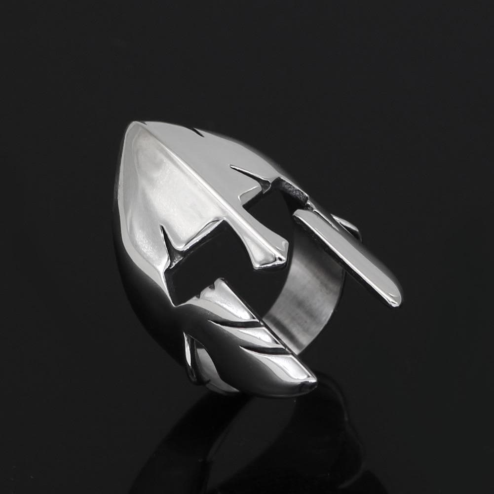 Ancient Greece Spartan Helmet Stainless Steel Ring | Rings | Wiccan Center