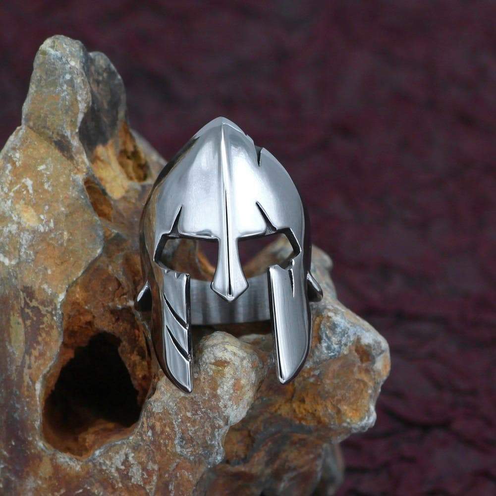 Ancient Greece Spartan Helmet Stainless Steel Ring | Rings | Wiccan Center