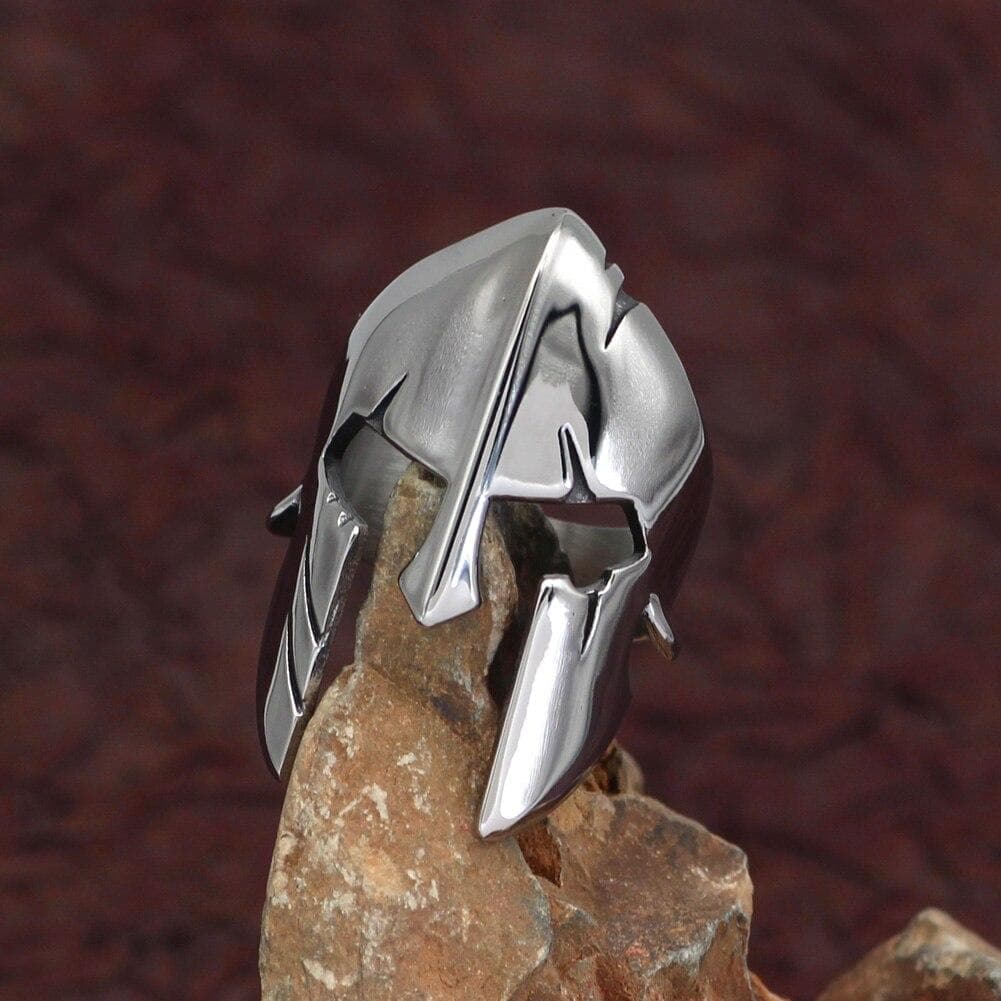 Ancient Greece Spartan Helmet Stainless Steel Ring | Rings | Wiccan Center