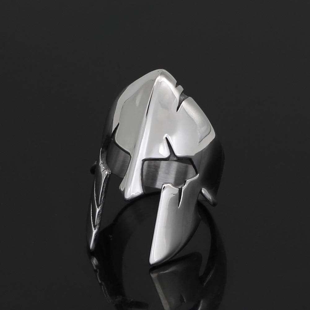 Ancient Greece Spartan Helmet Stainless Steel Ring | Rings | Wiccan Center