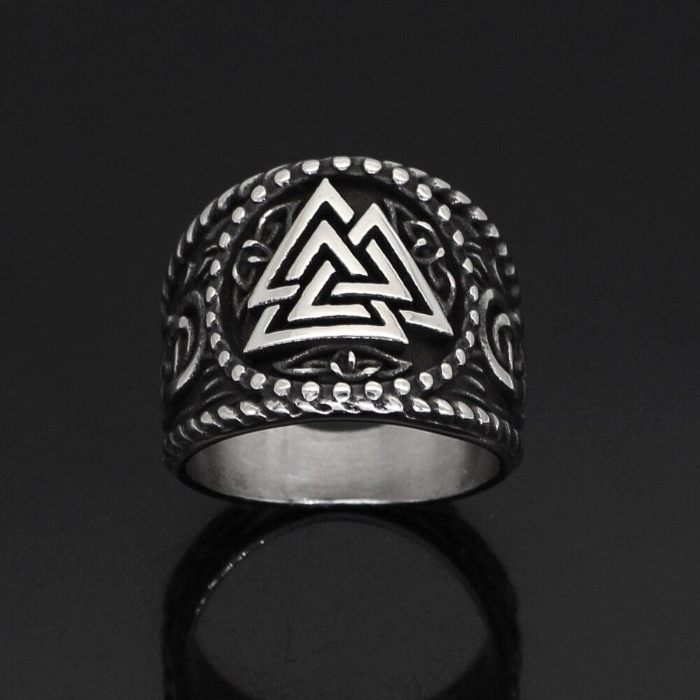 Viking Nordic Valknut Solid Stainless Steel Ring | Rings | Wiccan Center