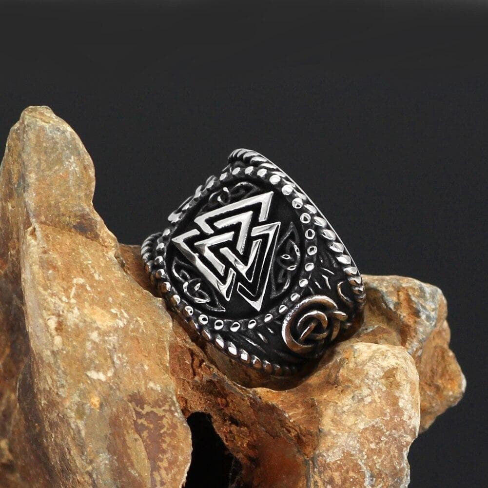 Viking Nordic Valknut Solid Stainless Steel Ring | Rings | Wiccan Center