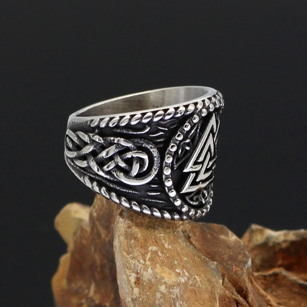 Viking Nordic Valknut Solid Stainless Steel Ring | Rings | Wiccan Center