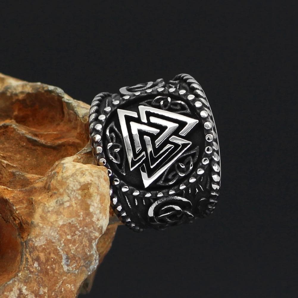Viking Nordic Valknut Solid Stainless Steel Ring | Rings | Wiccan Center