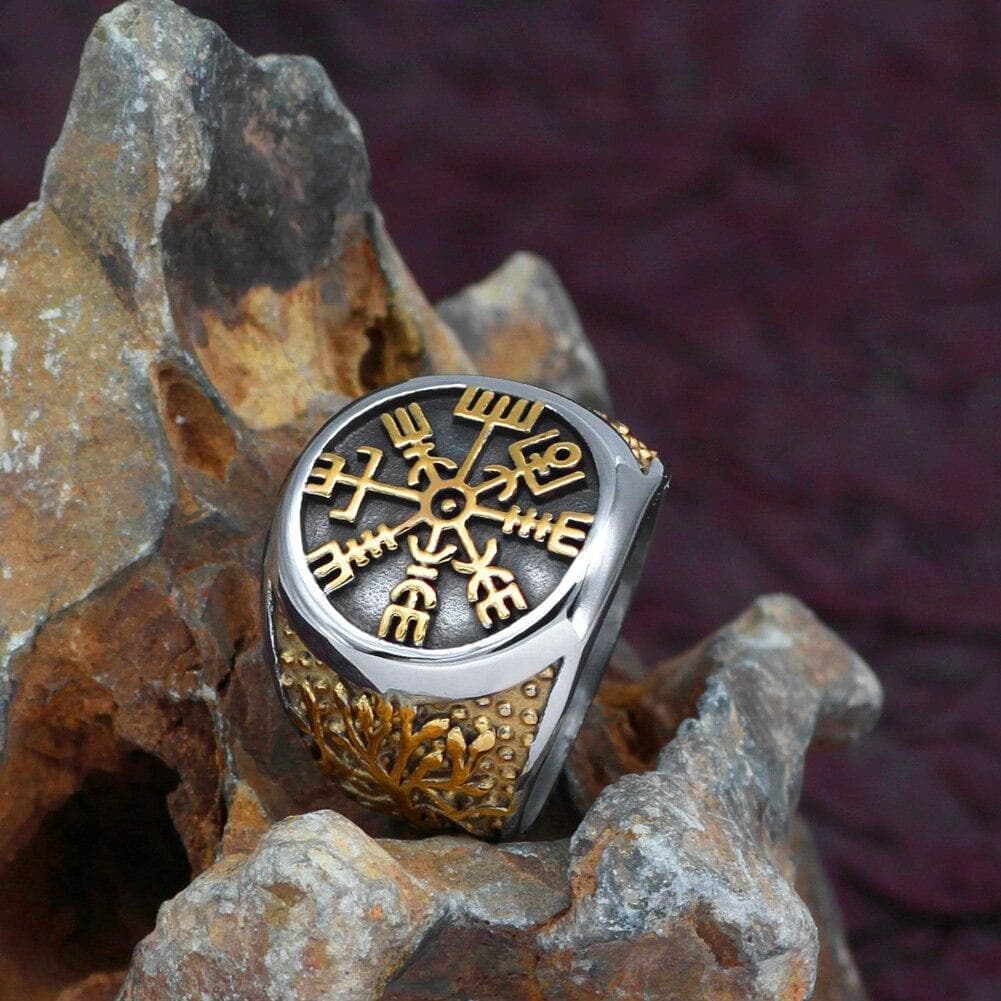 Viking Vegvisir Tree of Life Stainless Steel Ring | Rings | Wiccan Center