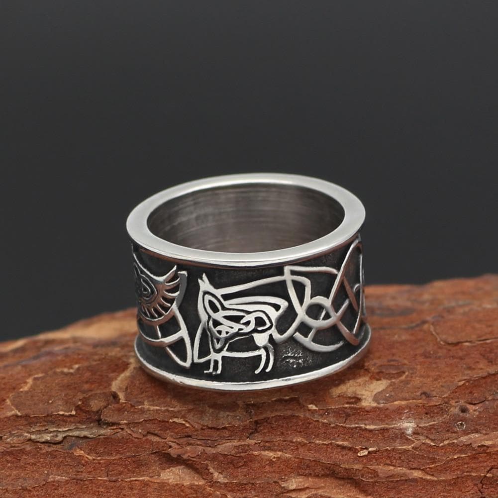 Vikings Odin Raven Stainless Steel Ring | Rings | Wiccan Center