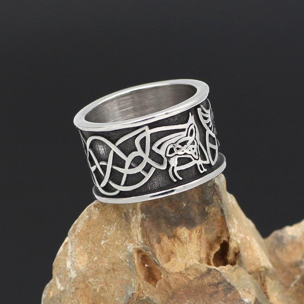 Vikings Odin Raven Stainless Steel Ring | Rings | Wiccan Center