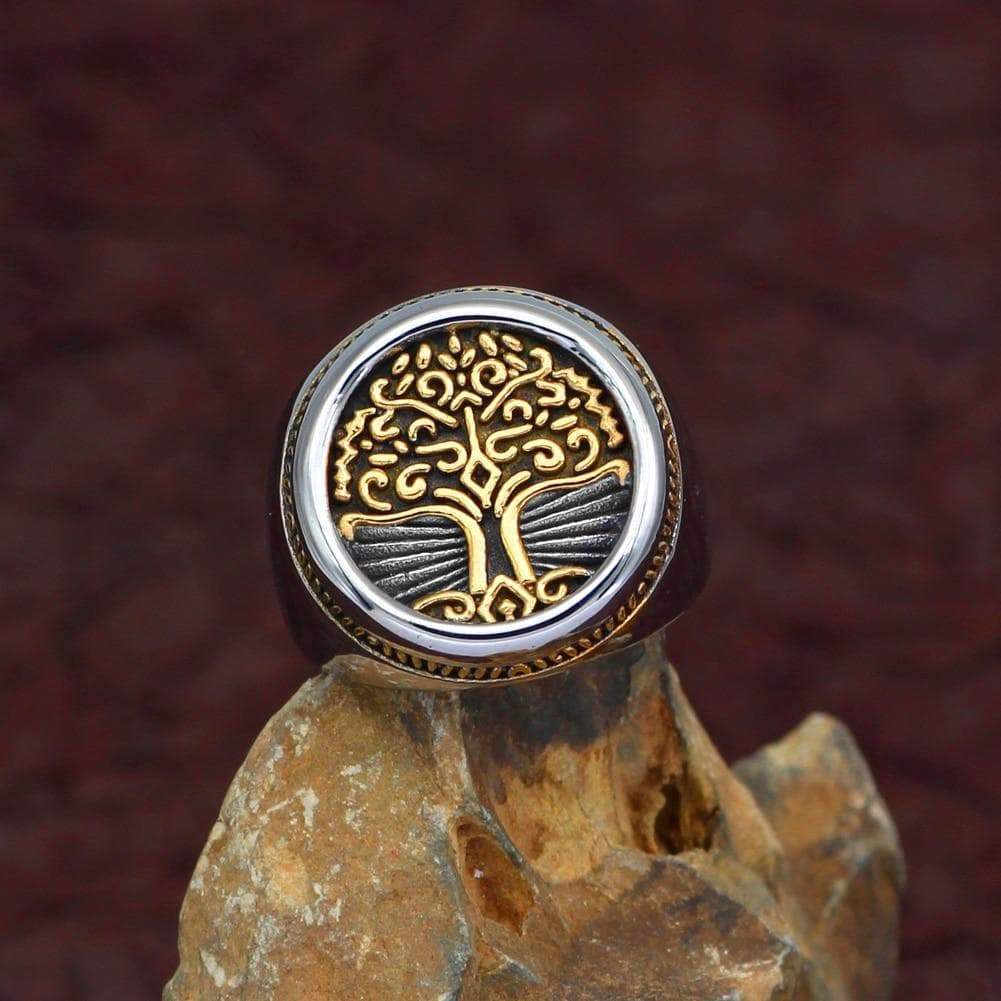 Viking Tree of Life Solid Stainless Steel Ring | Rings | Wiccan Center