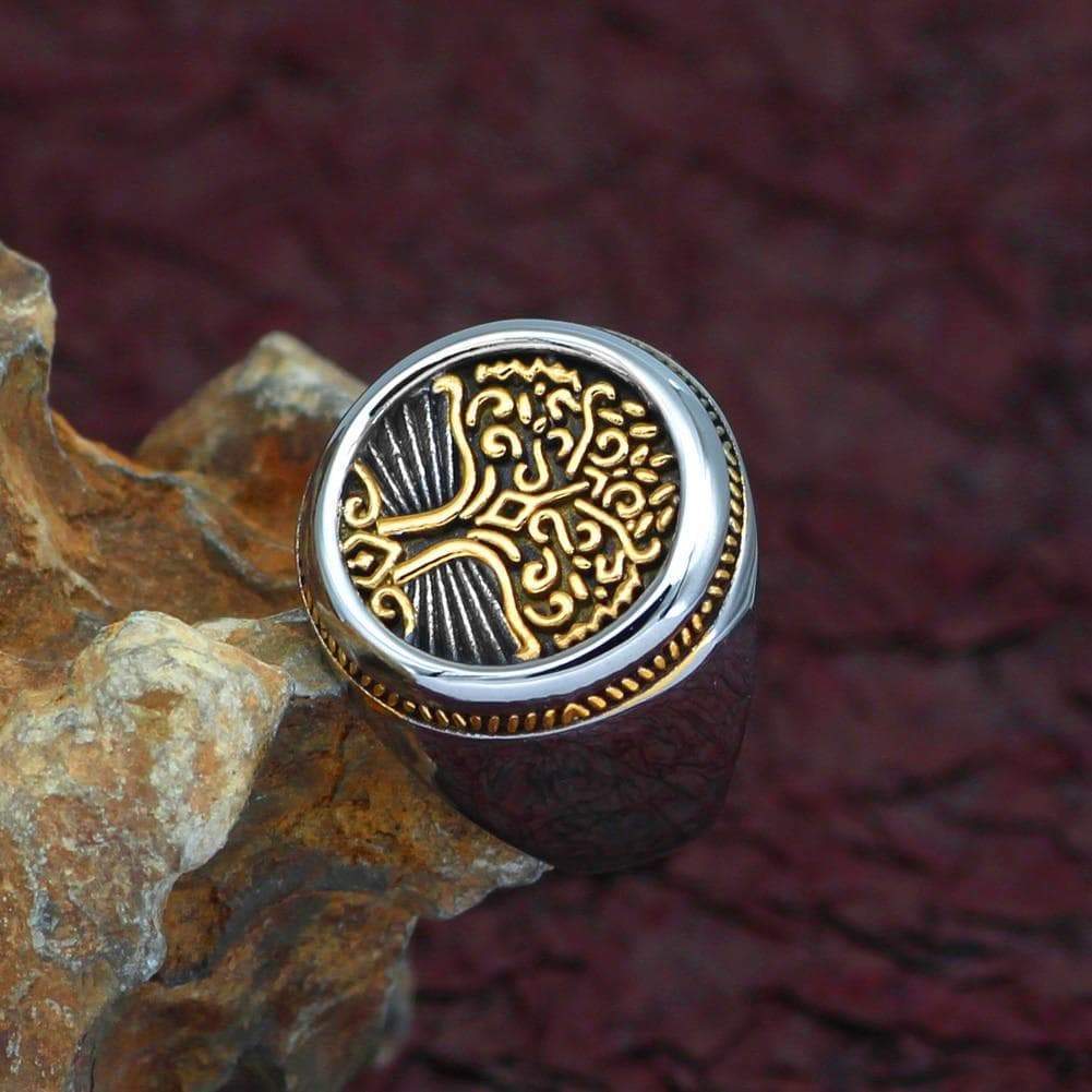 Viking Tree of Life Solid Stainless Steel Ring | Rings | Wiccan Center