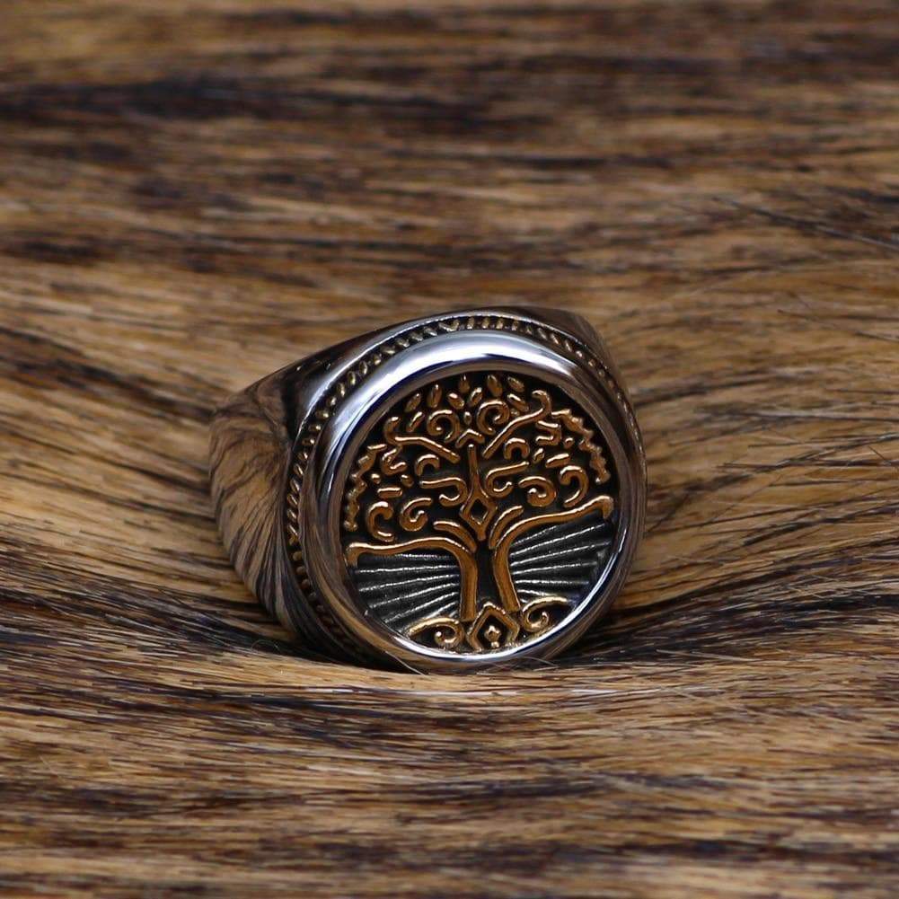 Viking Tree of Life Solid Stainless Steel Ring | Rings | Wiccan Center