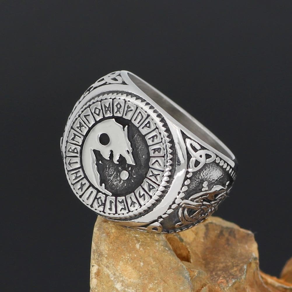 Viking Stainless Steel Wolf Ring | Rings | Wiccan Center