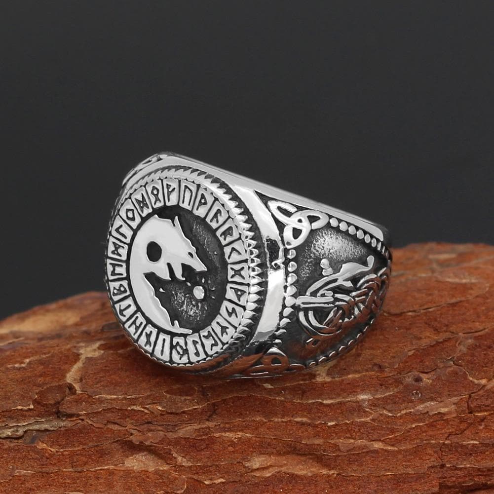 Viking Stainless Steel Wolf Ring | Rings | Wiccan Center