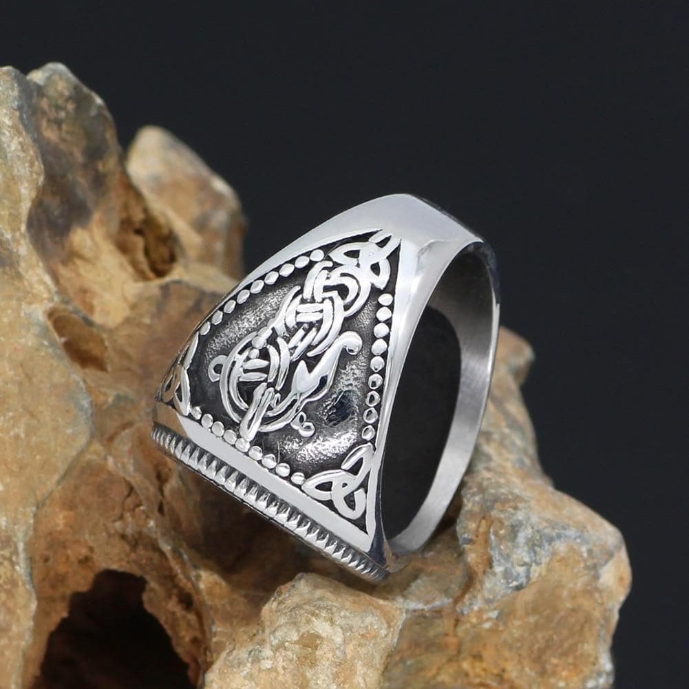 Viking Stainless Steel Wolf Ring | Rings | Wiccan Center