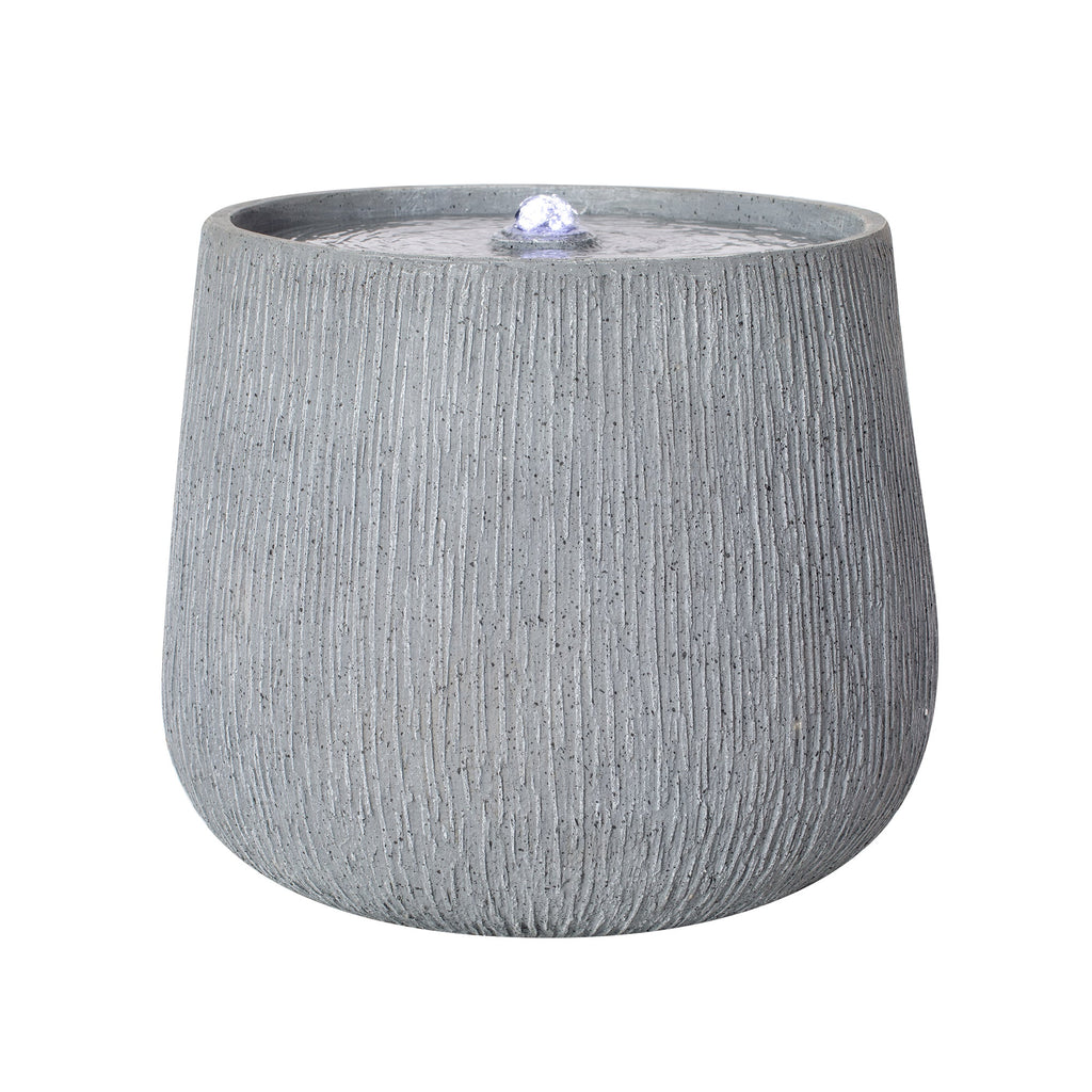 Resin Bubbler Fountain Outdoor Rippled Drum