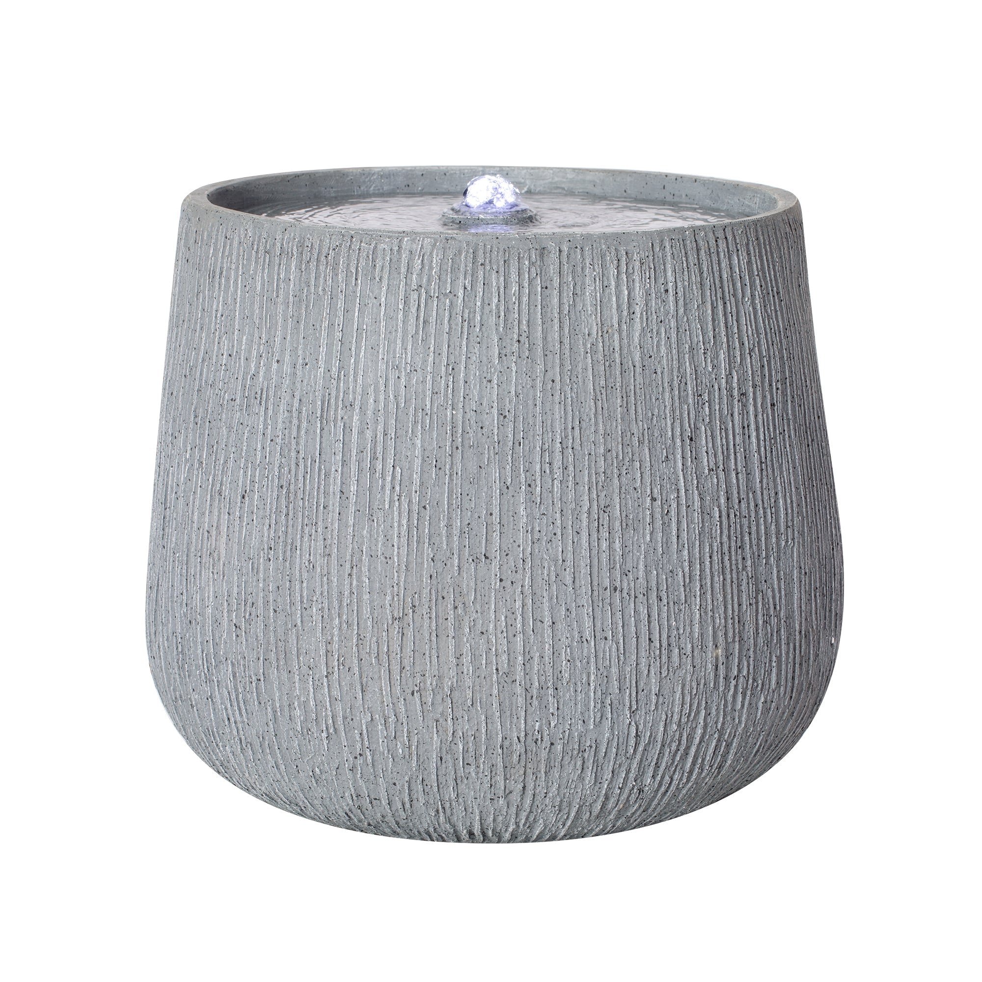 Resin Bubbler Fountain Outdoor Rippled Drum
