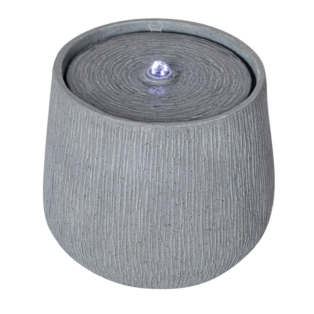 Resin Bubbler Fountain Outdoor Rippled Drum