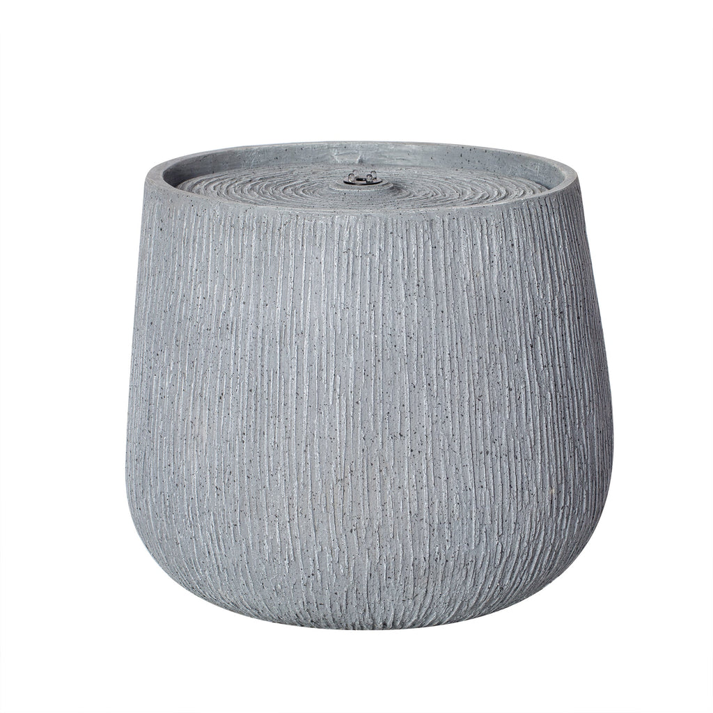 Resin Bubbler Fountain Outdoor Rippled Drum