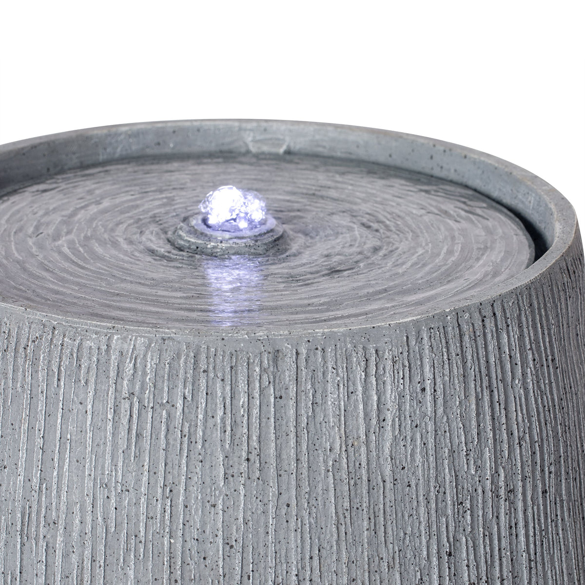 Resin Bubbler Fountain Outdoor Rippled Drum
