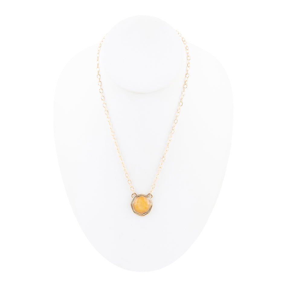 River Rocks Yellow Quartz and Golden Bronze Necklace | Necklaces | Wiccan Center