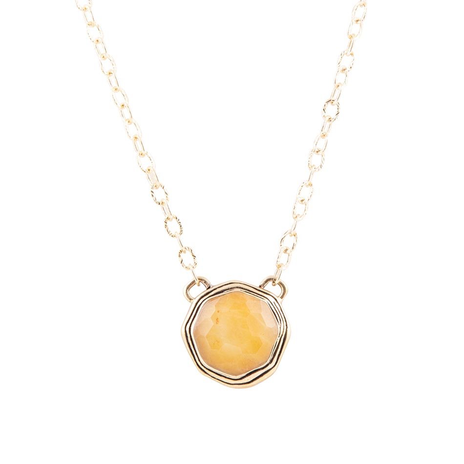 River Rocks Yellow Quartz and Golden Bronze Necklace | Necklaces | Wiccan Center