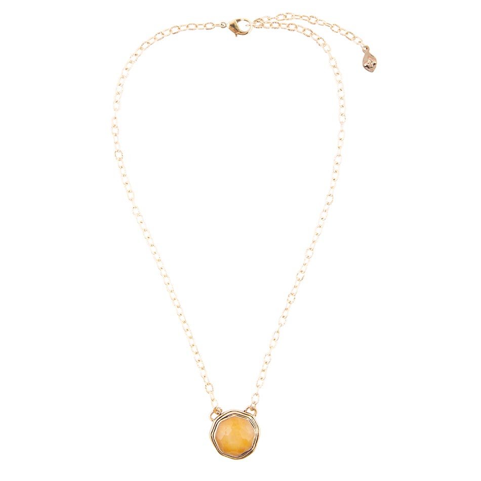 River Rocks Yellow Quartz and Golden Bronze Necklace | Necklaces | Wiccan Center