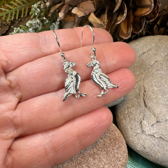 Orkney Puffin Earrings in Sterling Silver | Dangle Earrings | Wiccan Center