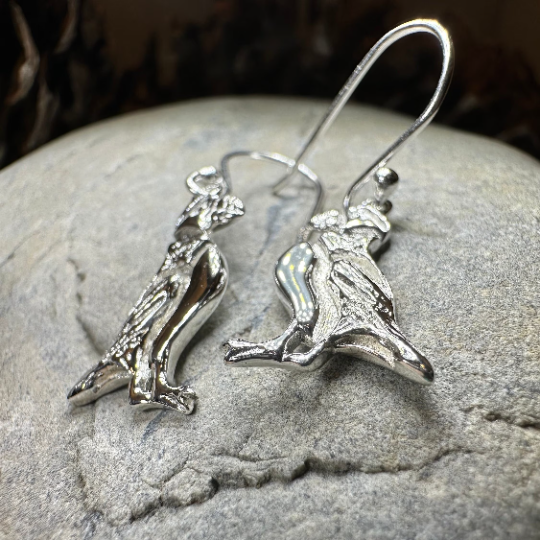 Orkney Puffin Earrings in Sterling Silver | Dangle Earrings | Wiccan Center