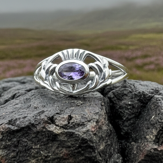 Sassenach Scottish Thistle Ring in Sterling Silver | Ring | Wiccan Center