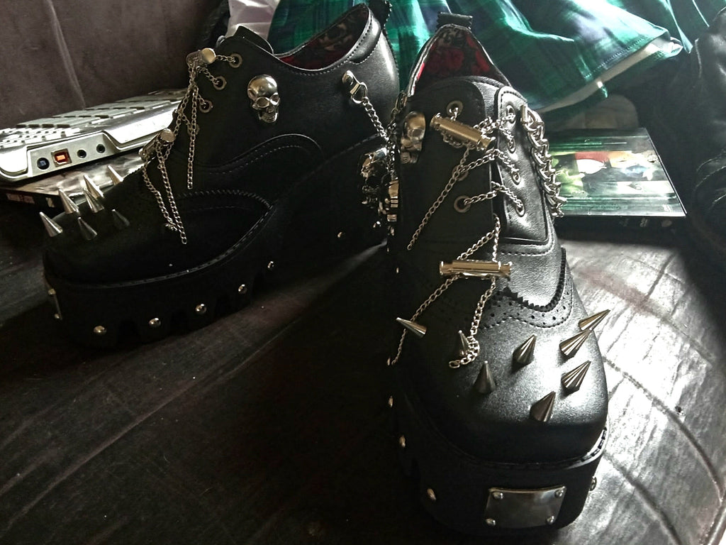 Skull Shoes With Spikes Women's | Shoes | Wiccan Center