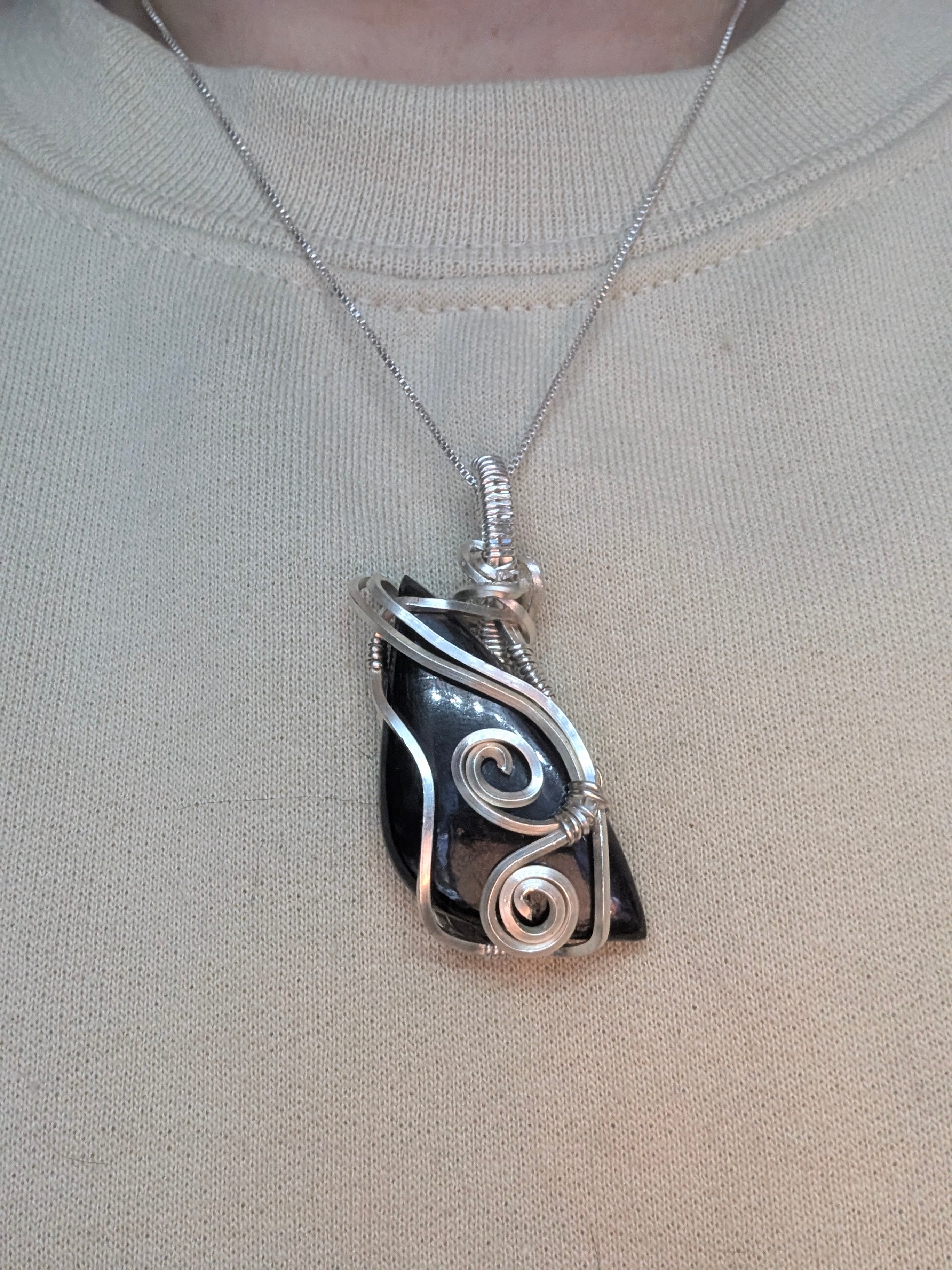 Silver .999 Fine Purpurite Handmade Pendant Necklace –Hand-Wrapped Artisan Pendant for Clarity & Expression | Necklace | Wiccan Center