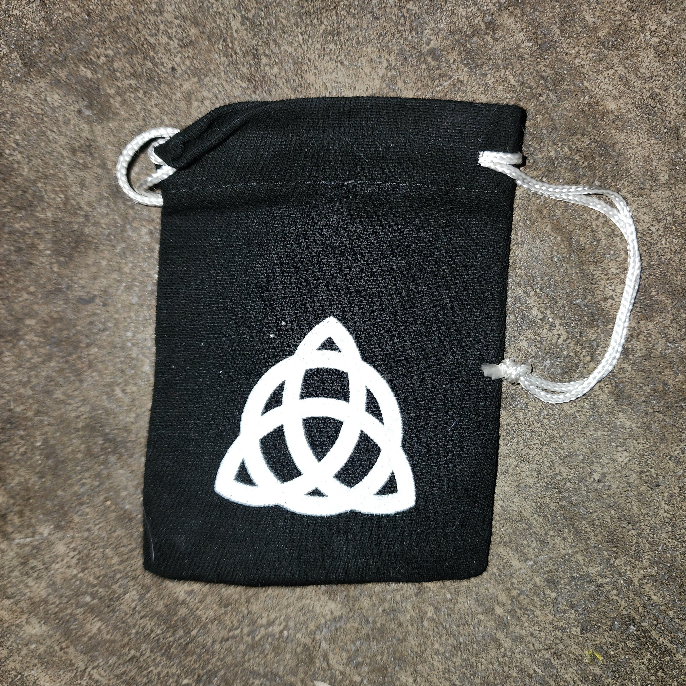 Small Stone Drawstring Bag with Design