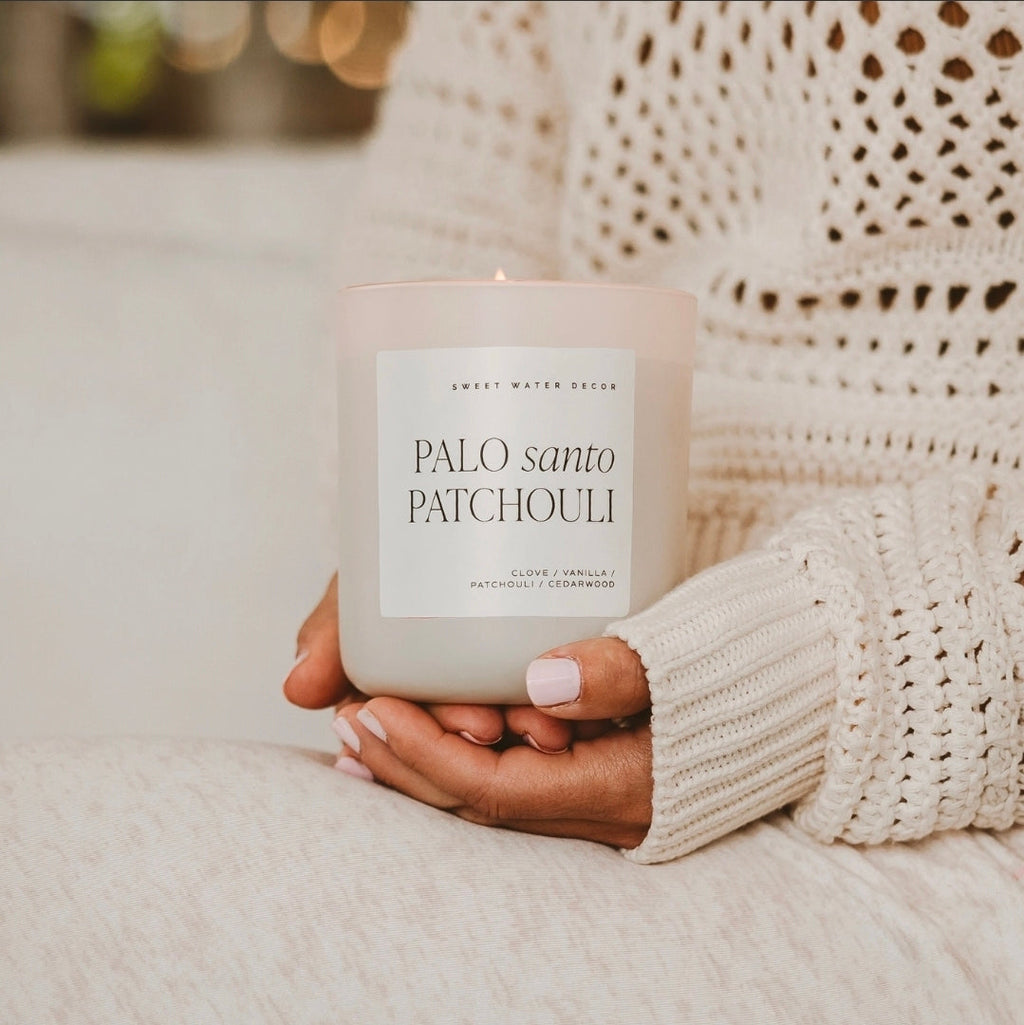 Palo Santo Patchouli 15 oz Soy Candle, Matte Jar- Home Decor | candle | Wiccan Center