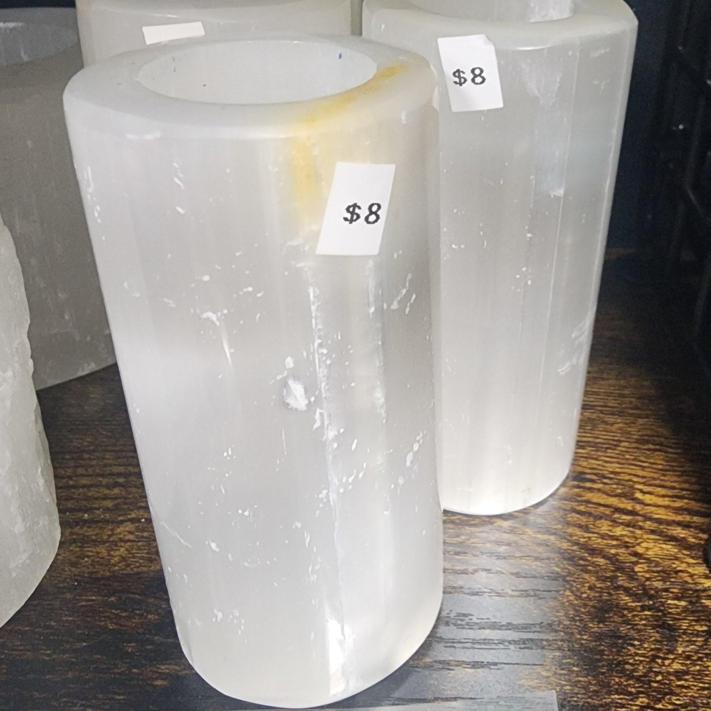 Skinny Selenite Candle Holder