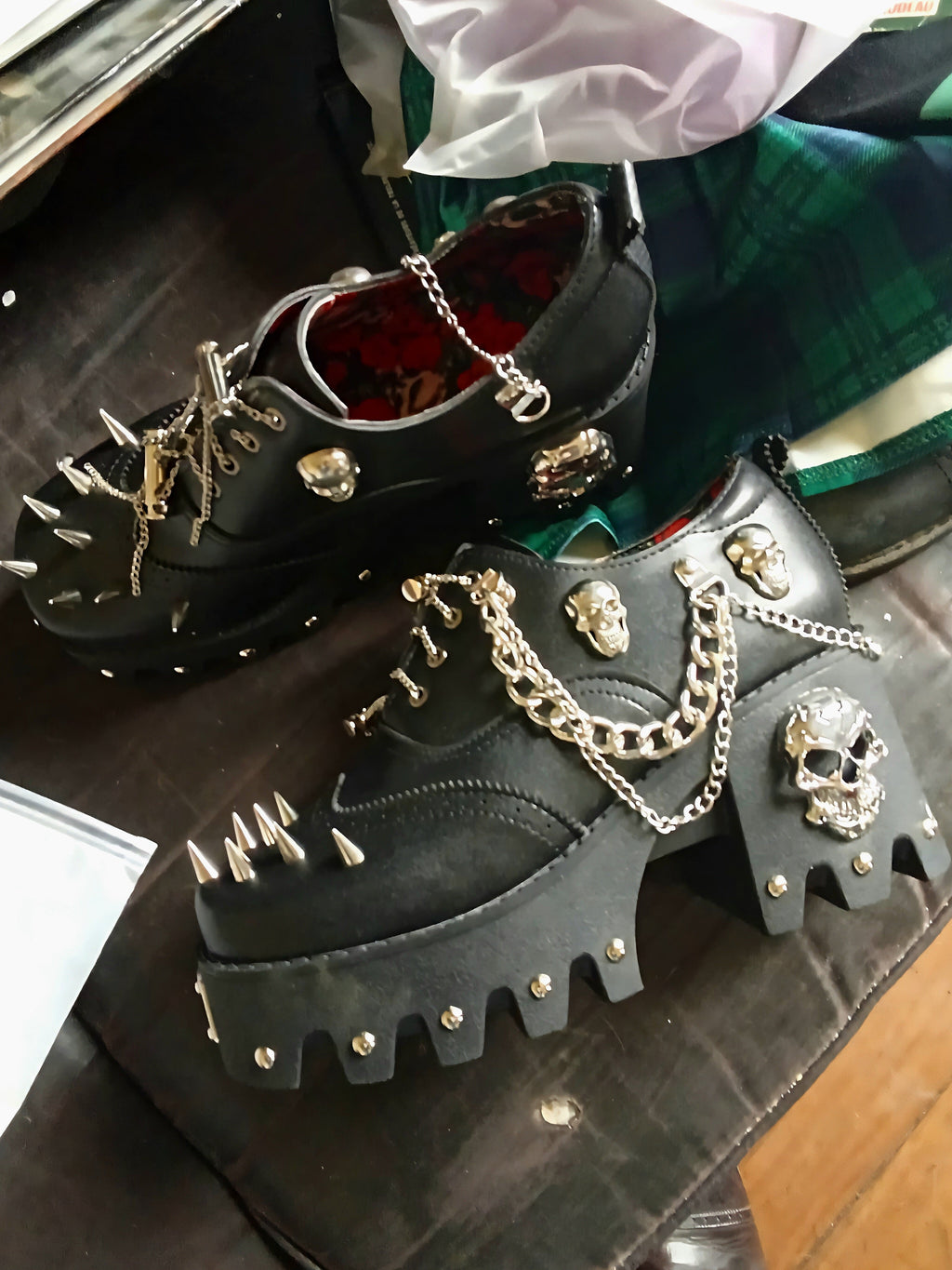 Skull Shoes With Spikes Women's | Shoes | Wiccan Center