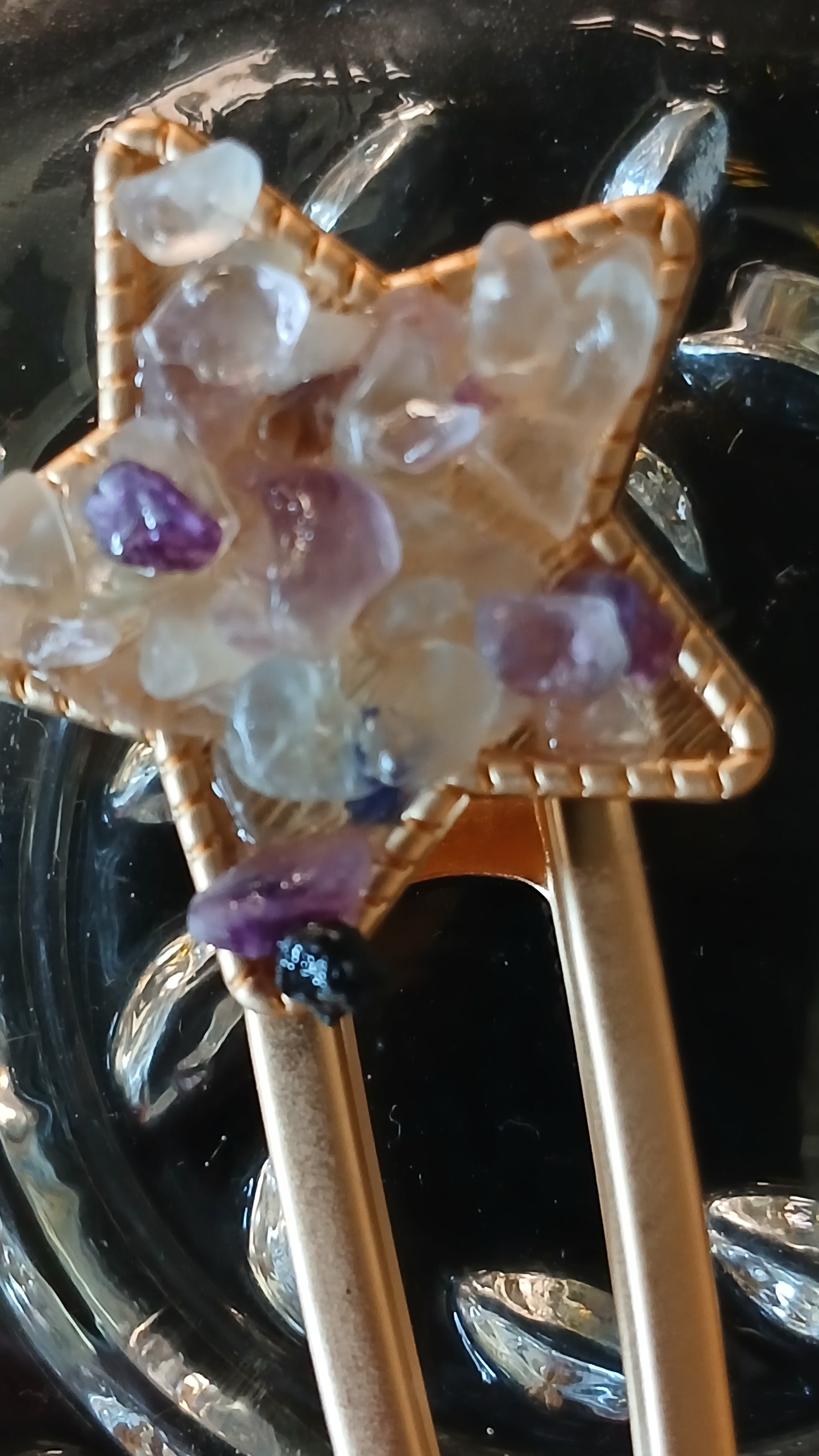 Crystal Chips Star Hair Clip | | Wiccan Center