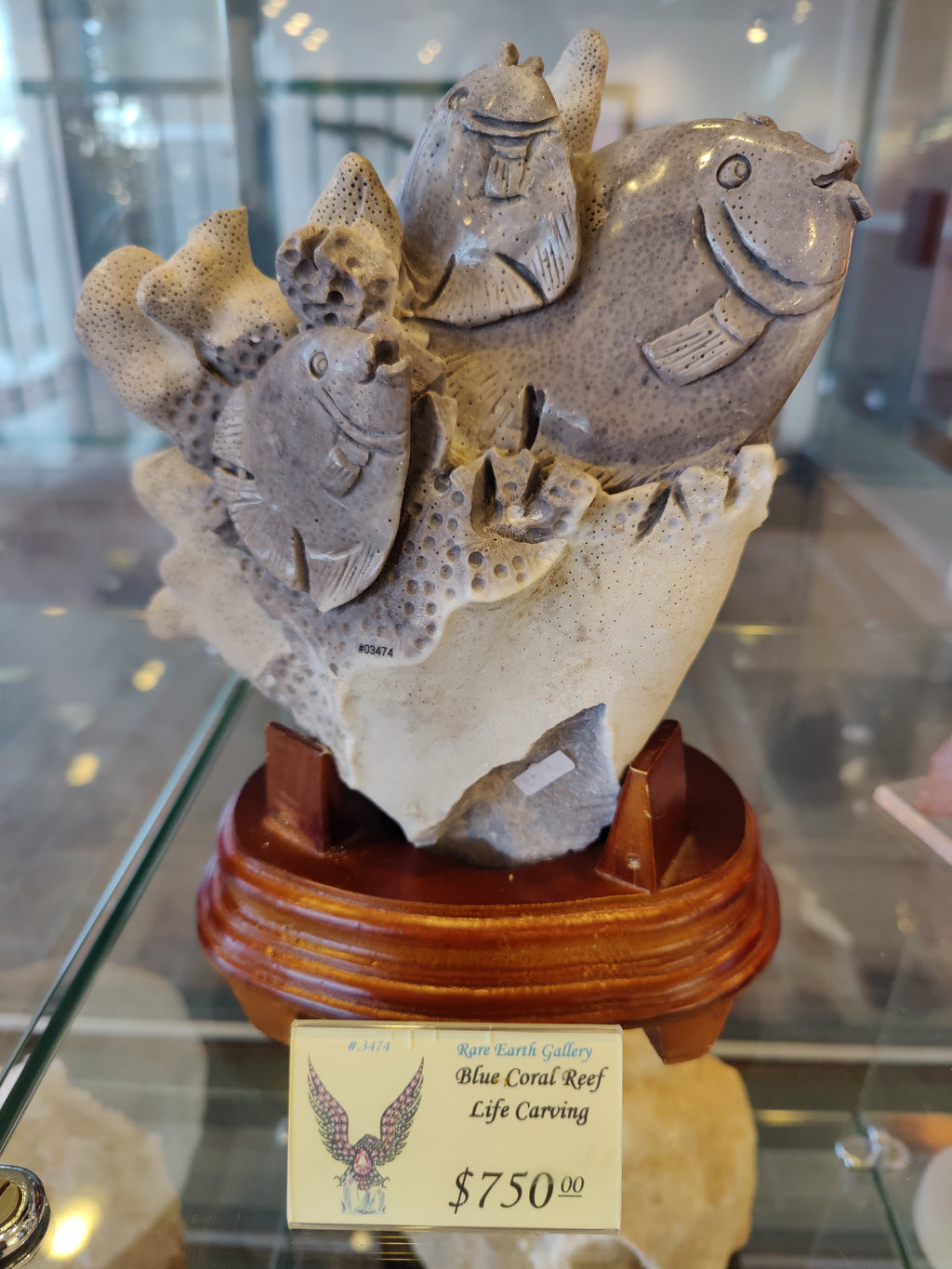 Blue Coral Reef Fish Life Carving | Lapidary | Wiccan Center