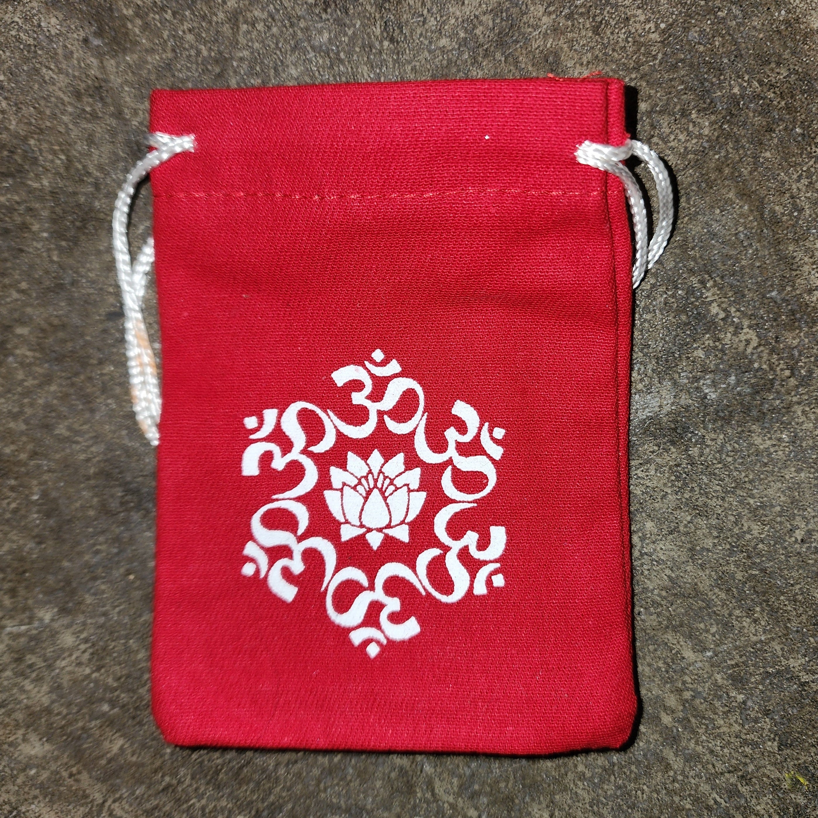 Small Stone Drawstring Bag with Design