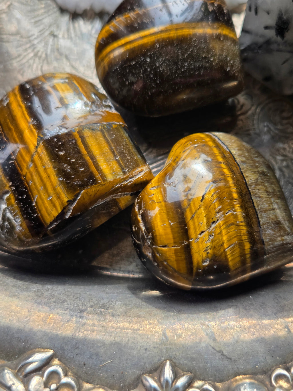 Tiger’s Eye Puffy Heart (1–1.5") – Confidence • Protection • Courage | | Wiccan Center