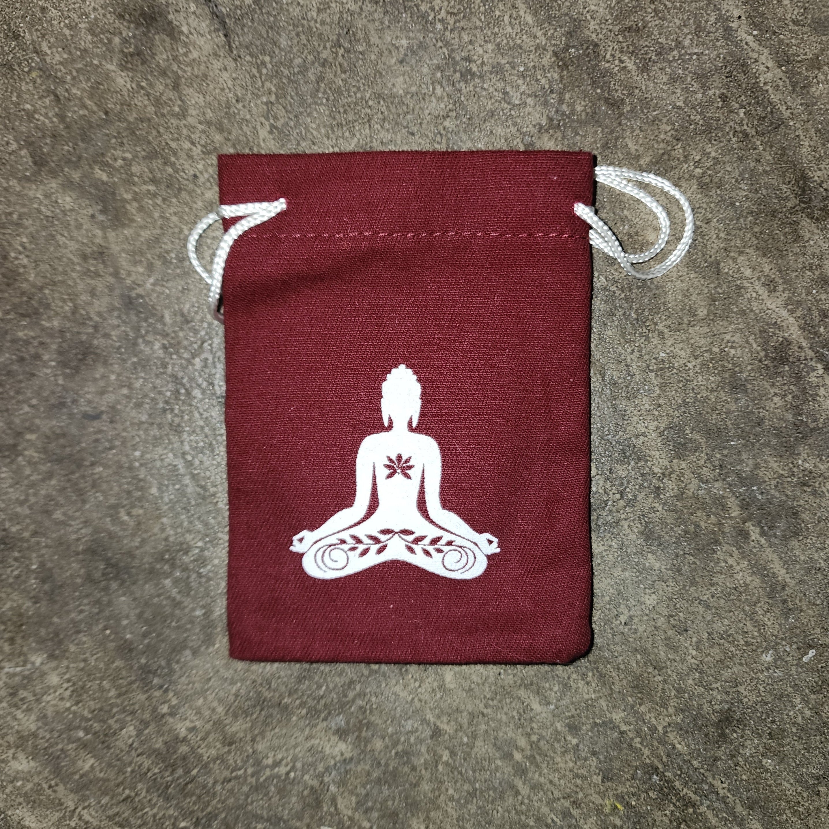 Small Stone Drawstring Bag with Design