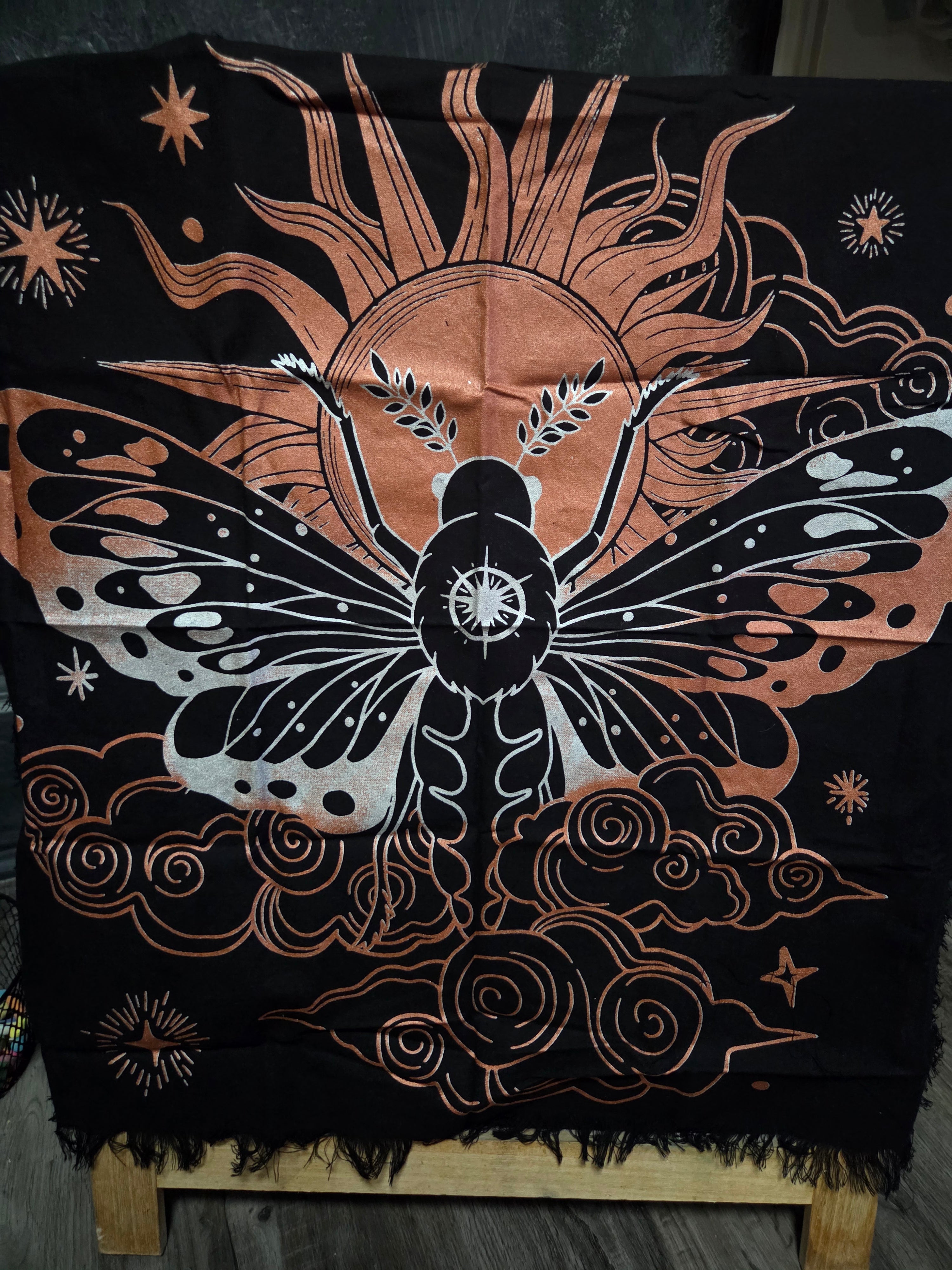 The Moth Altar Cloth – 24" x 24" | Celestial & Transformative Ritual Cloth | | Wiccan Center