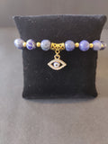 Evil Eye Charm Sodalite Beaded Bracelet | Jewelry | Wiccan Center