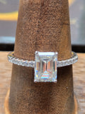 Emerald Cut Moissanite Ring – Size 9, 3.8 CT, 925 Sterling Silver, GRA Certified | | Wiccan Center