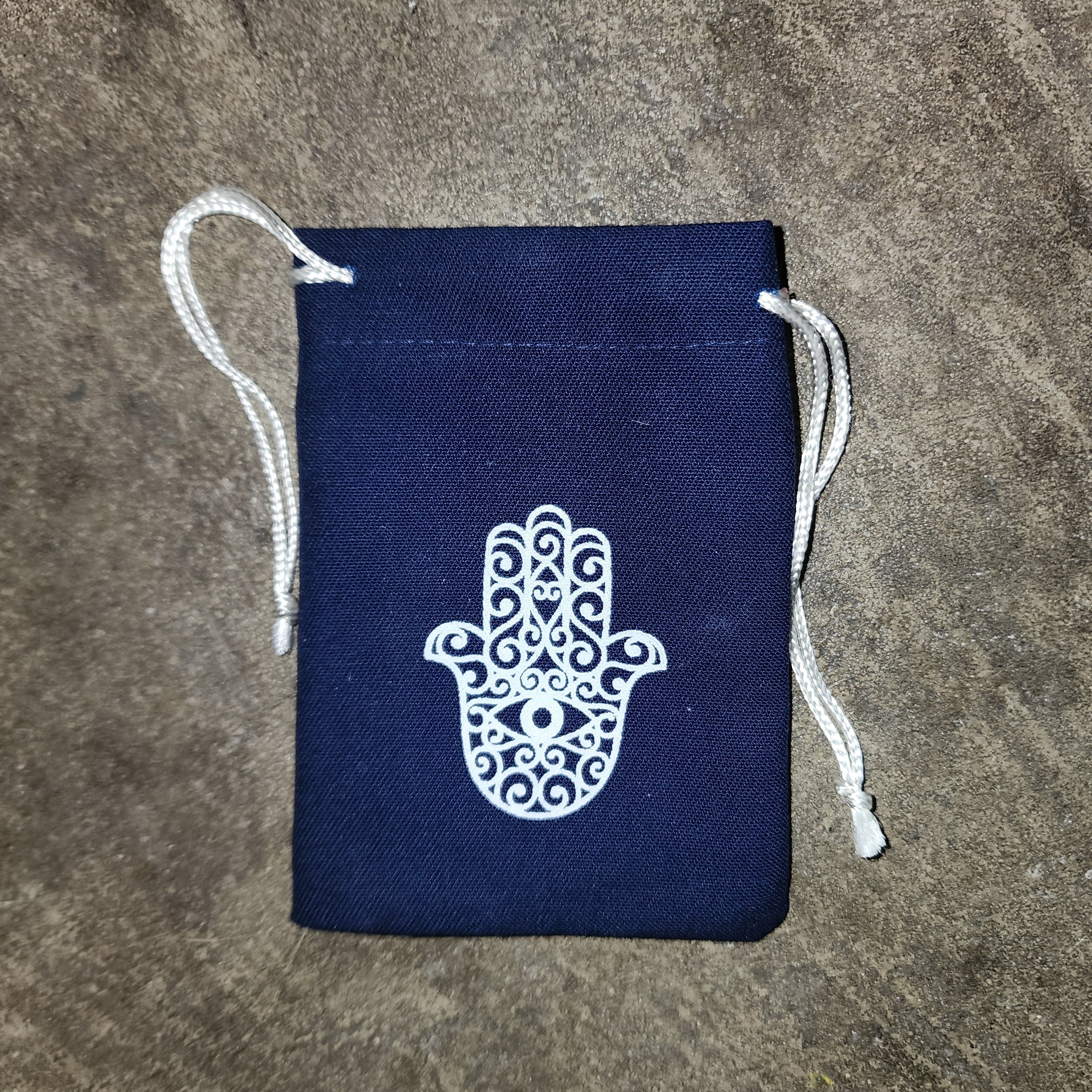 Small Stone Drawstring Bag with Design